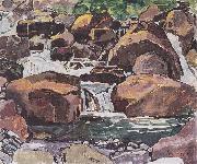 Ferdinand Hodler Bergbach bei Champery oil painting on canvas